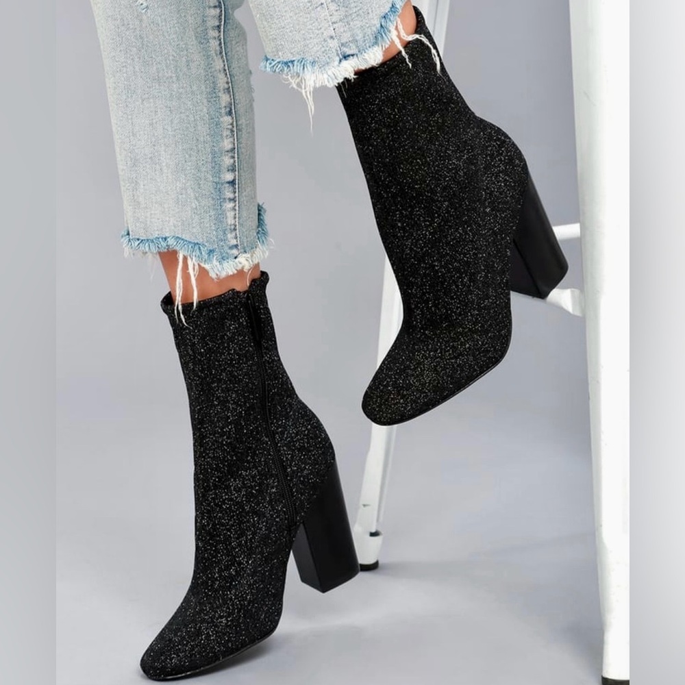 KENDALL & KYLIE KKHAILEY 4, black sparkle bootie NEW size 10